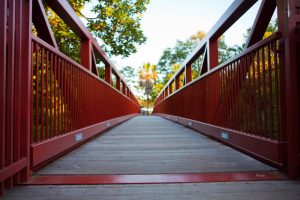 Footbridge on the Temple Sinai campus